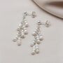 Delilah Small Bridal Pearl Cluster Earrings, thumbnail 1 of 3