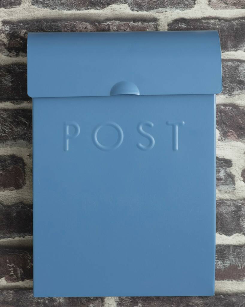 Original Post Box In Lulworth Blue By Garden Trading