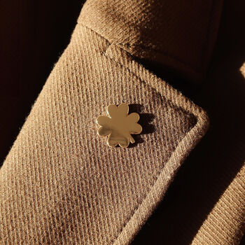 Gold Lucky Clover Enamel Pin | Good Luck Gift, 4 of 4