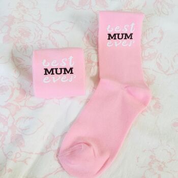 'Best Mum Ever' Birthday Socks ~ Boxed, 2 of 6