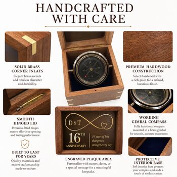 Personalised Heritage Gimbal Compass For Graduation Gift, 6 of 12
