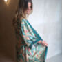 Palm Springs ~ Bamboo Silk Kimono Dressing Gown ~ Tropical Exotic Print Women’s Robe, thumbnail 7 of 8