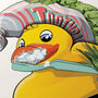 Rubber Duck Cleaning Teeth, Funny Toilet Art, thumbnail 5 of 8