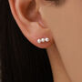 Natural Pearl Trio Stud Earrings In Sterling Silver, thumbnail 1 of 12