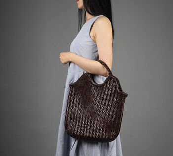 Hand Woven Hand Woven Tote Top Handle, 4 of 12