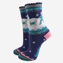 Women's Bamboo Socks Golden Retriever Dog Walker, thumbnail 2 of 5