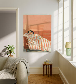 Sleeping Female Portrait Art Print, 4 of 5
