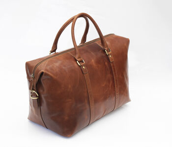 Luxury Soft Hide Leather Travel Holdall Bag, 4 of 11