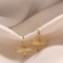 Gold Dragonfly Huggie Hoop Earrings, thumbnail 2 of 3