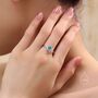 Sterling Silver Natural One Carat Swiss Blue Topaz Oval Ring, thumbnail 4 of 11