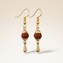 Gold Plated Rudraksha Drop Earrings, thumbnail 1 of 2