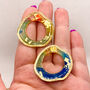 Multicolour Abstract Statement Stud 80's Earrings, thumbnail 5 of 9