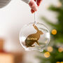 Personalised Arctic Hare Glass Dome Bauble, thumbnail 1 of 4