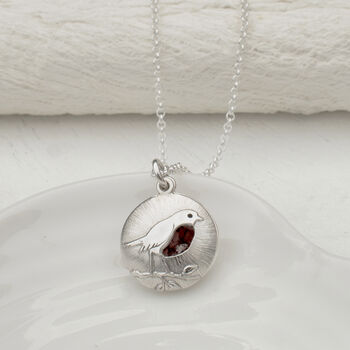 Memorial Ashes Robin Silver Locket Necklace, 2 of 5