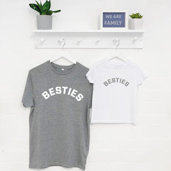 Besties Mother And Child Matching T Shirt Set, 4 of 9