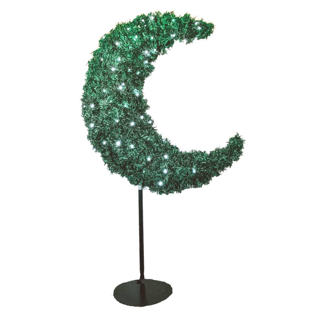 Green 5ft Eid Moon Tree And LED Lights, 1 of 3