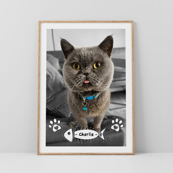 Personalised Pet Cat Portrait Photo Print Wall Art With Professional Photo Editing, 2 of 6