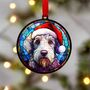 Bedlington Terrier In Santa Hat Suncatcher Decoration, thumbnail 6 of 6