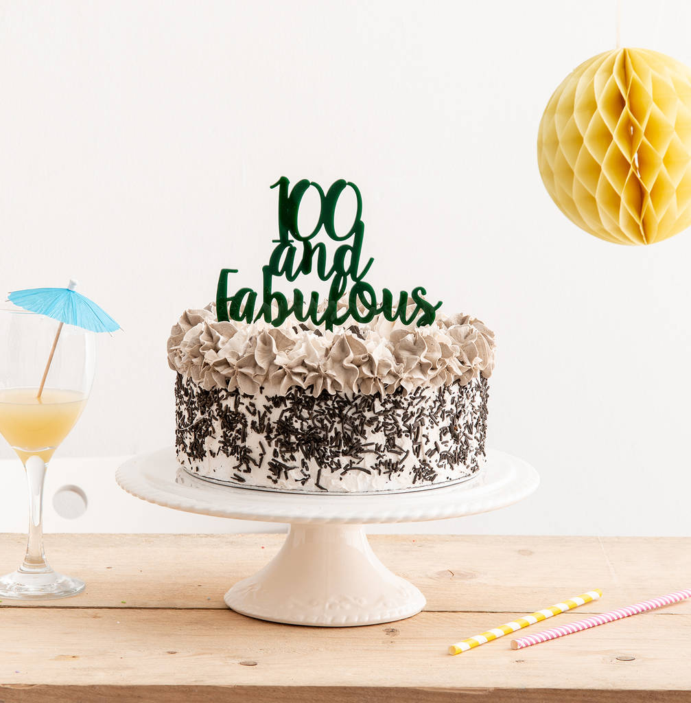 100 And Fabulous Acrylic Party Cake Topper, 1 of 2