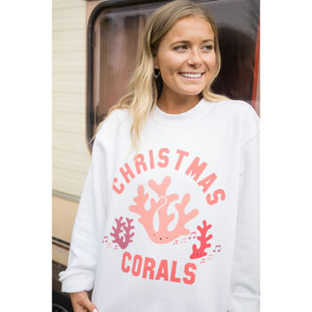 Christmas Corals Women's Christmas Jumper, 2 of 4