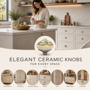 Traditional Ceramic Round Shaped Dresser Knob, 5 of 8