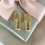 Interlinking Square Hoop Earrings, Gold Plated, thumbnail 1 of 4