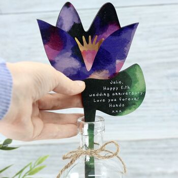 Personalised Wood Flower In A Bottle, 11 of 12