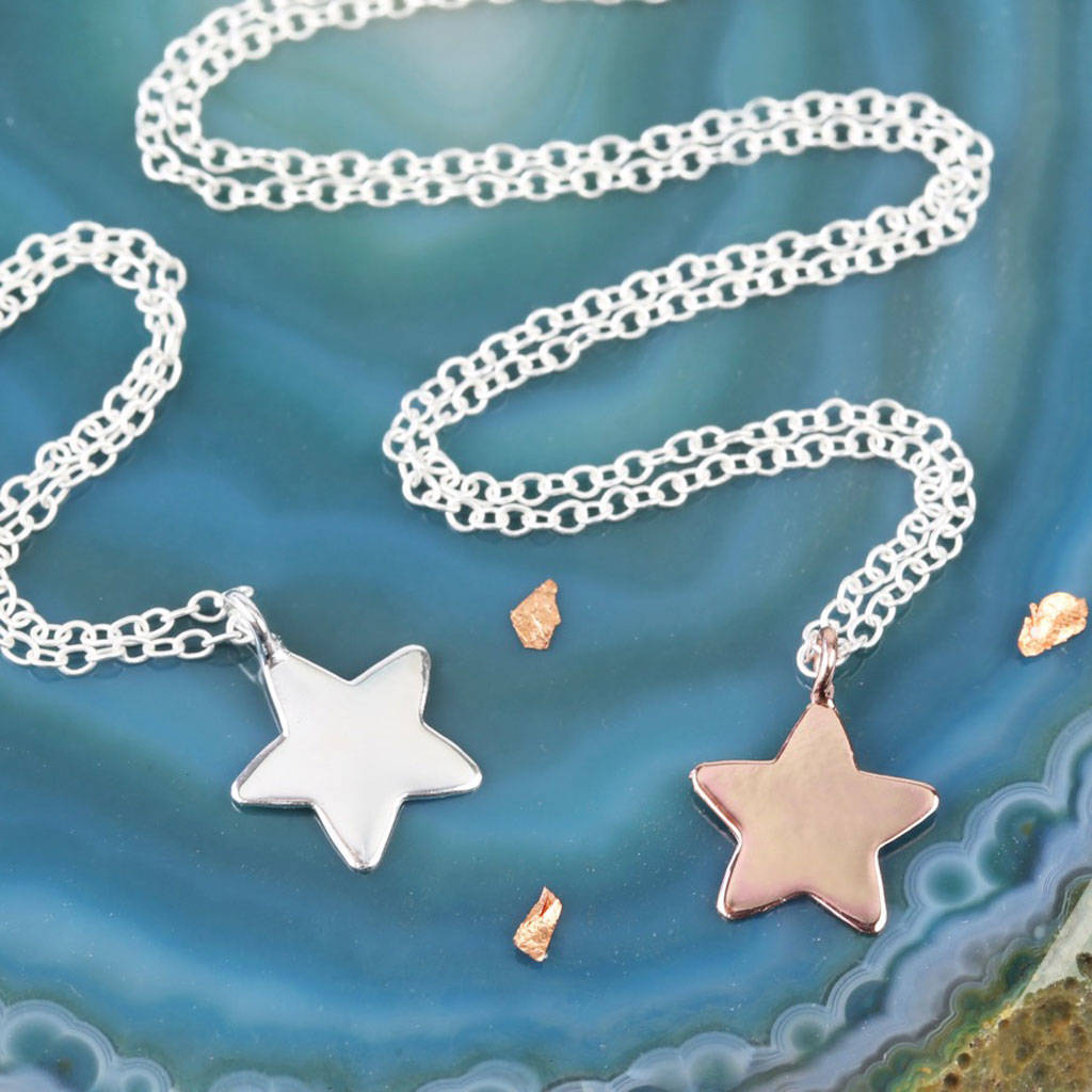 sterling silver star pendant necklace by lisa angel