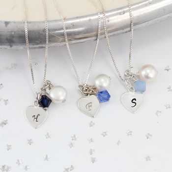 Personalised Initial Charm And Crystal Necklace, 6 of 12