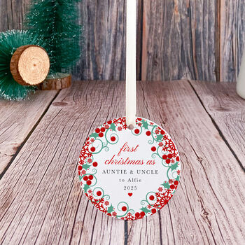 Personalised First Christmas As Auntie And Uncle Ornament, 6 of 7