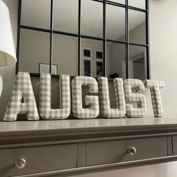 Beige Check Fabric Letters, 5 of 8