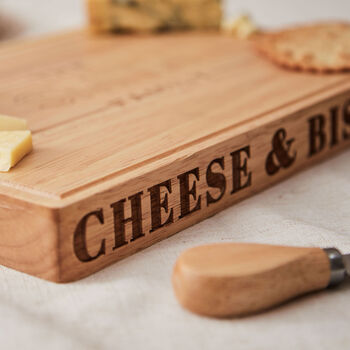 Personalised Family Name Wooden Cheese Board, 2 of 4