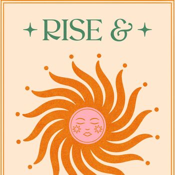 Rise And Shine, Bohemian Celestial Sun Art Print, 3 of 3
