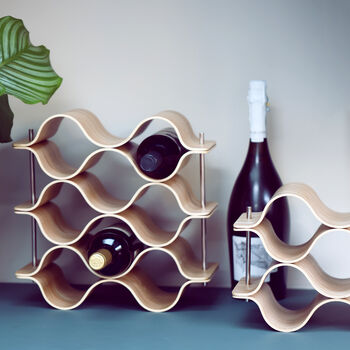 Curved Birch Plywood Wine Rack, 2 of 11