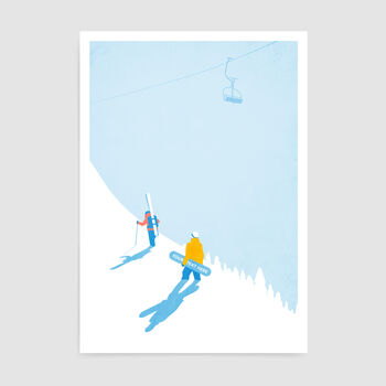 Personalised Ski And Snowboard Art Print, 8 of 9