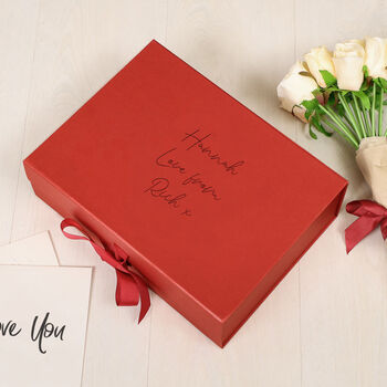 Luxury Red Personalised A4 Gift Box, 3 of 6