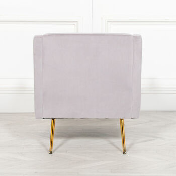 Grey Velvet Sofa Chair, 2 of 5