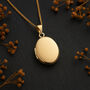 Personalised Solid 9ct Yellow Gold Plain Oval Locket, thumbnail 2 of 9