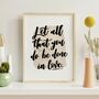 Let All That You Do Be Done In Love Watercolour Print, thumbnail 2 of 5