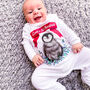 Personalised Cute Penguin 1st Christmas Sleepsuit, thumbnail 2 of 5