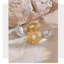 Monaco Ivory D’or Gold Pearl Bezel Gala Gift Earrings, thumbnail 2 of 4