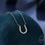 Sterling Silver Tiny Horseshoe Pendant Necklace, thumbnail 1 of 11