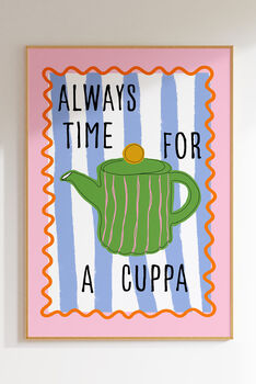 Always Time For A Cuppa Colourful Art Print, 4 of 4