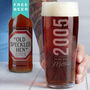 Personalised 21st Birth Year And Name Beer Glass, thumbnail 1 of 9