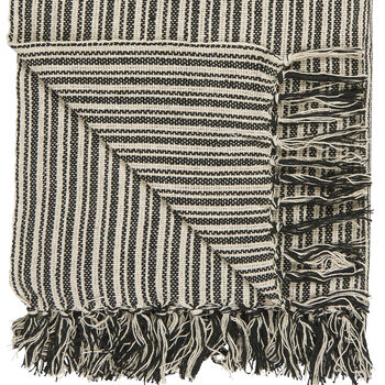 Natural And Black Striped Throw, 3 of 3
