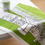 London Tea Towel 'Millennium Bridge' Green, thumbnail 1 of 3