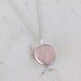 'The Circle' Rose Quartz January Birthstone Necklace, Silver, thumbnail 3 of 7