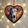 Greyhound Stained Glass Effect Heart Suncatcher, thumbnail 3 of 5