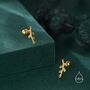 Sterling Silver Olive Branch Leaf Earrings, thumbnail 4 of 12