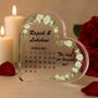 Personalised Wedding Calendar Acrylic Heart Plaque With Name, thumbnail 4 of 12